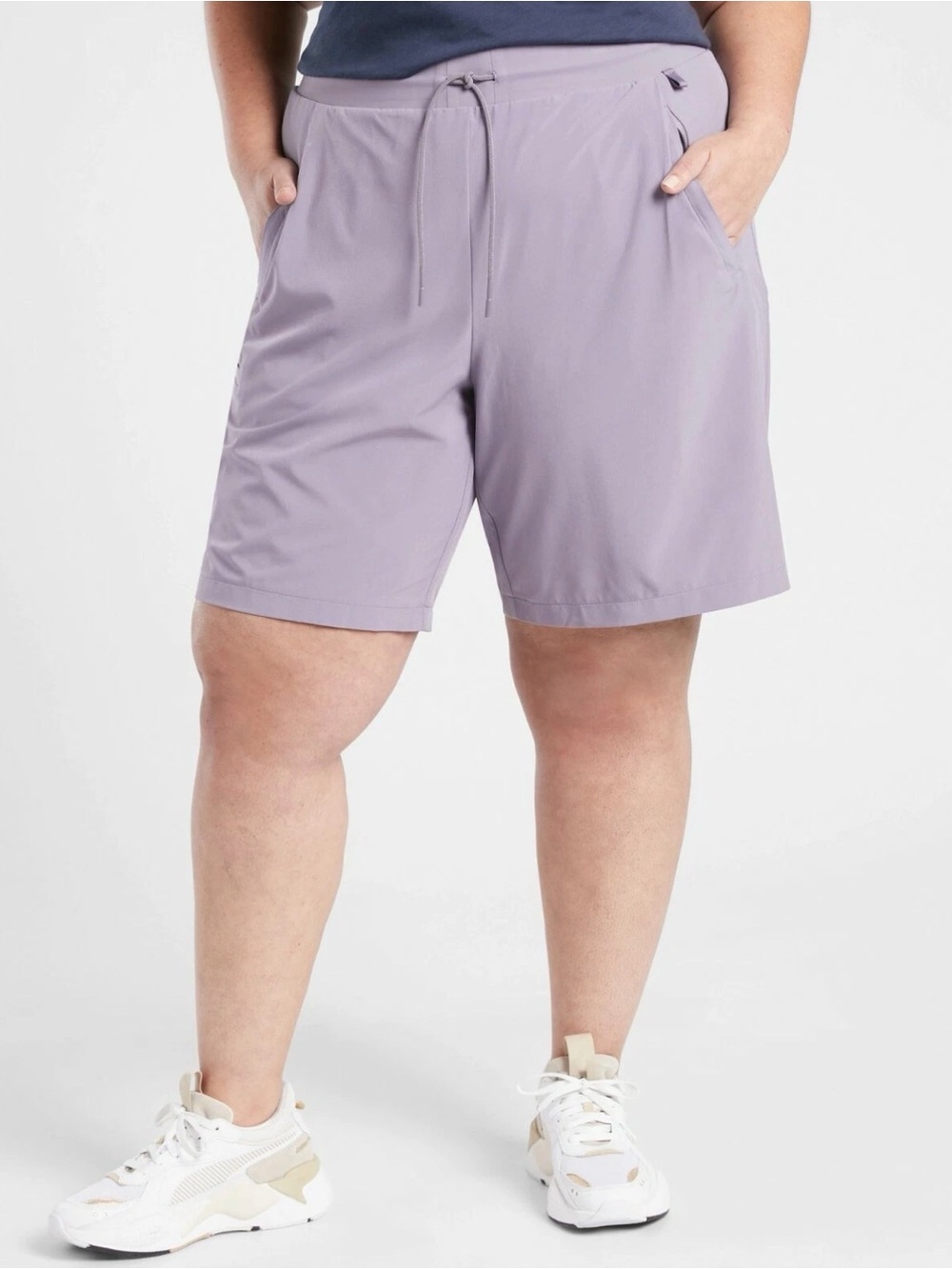 EUC Athleta Venture 9” Bermuda Shorts - Tempest Violet Gray - Stretchy Athletic